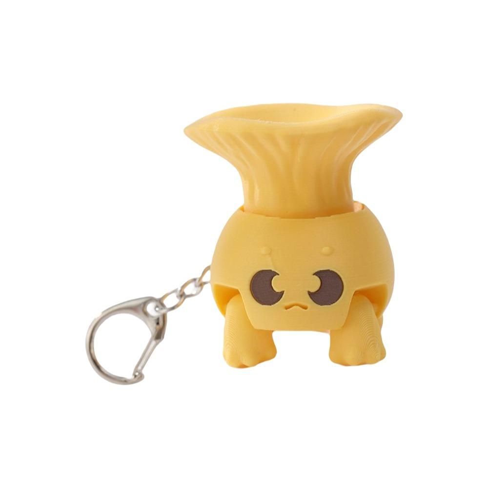 Simulation Cartoon Fidget Keychain 3D Printed Button Press Click Keyring Backpack Pendant