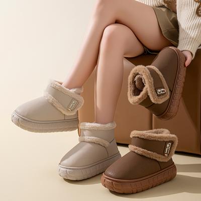 Уличная водонепроницаемая сумка с хлопковыми тапочками, женские зимние домашние толстоподошвенные теплые хлопковые туфли с плюшевой подкладкой