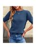 Women's Dot Knit Pullover Sweater Short Sleeve Cute Summer Blouse Top