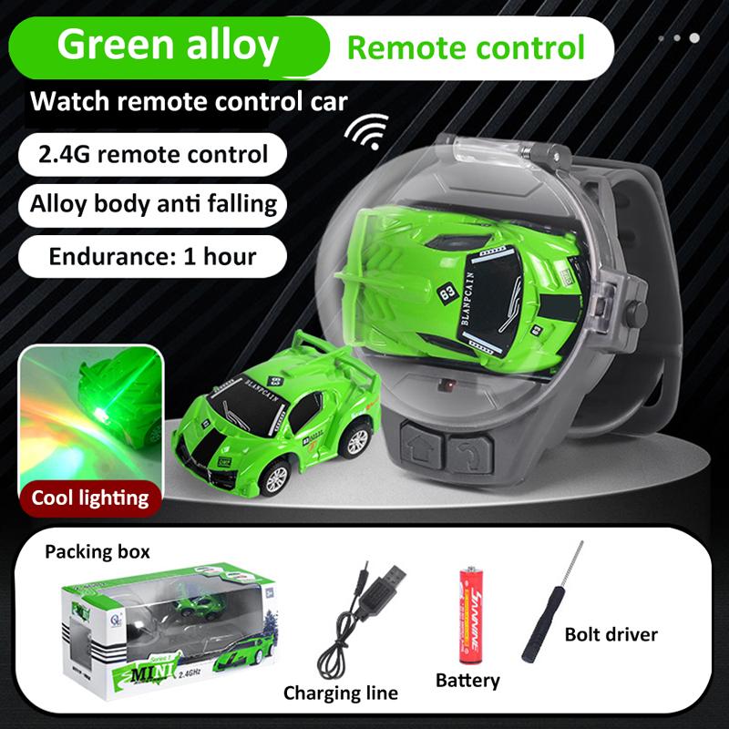 Мини-часы с дистанционным управлением, автомобиль с мультяшным радиоуправлением, маленький автомобиль, перезаряжаемый гоночный автомобиль для детей, мальчиков и девочек, часы на день рождения, Рождество, радиоуправляемый автомобиль, игрушка в подарок