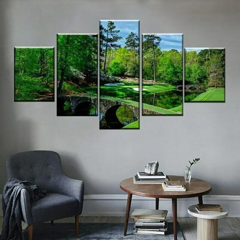 Поле для гольфа Augusta Masters холст настенный художественный принт постер домашний декор HD печать фотографии 5 шт. декор комнаты без рамки