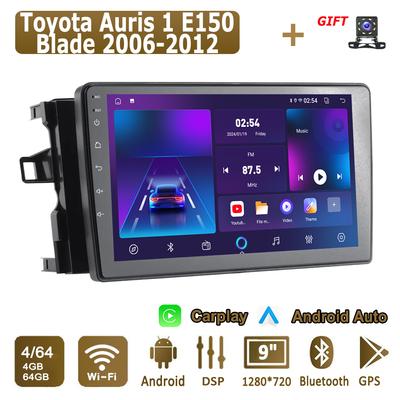 Android Carplay автомобильное радио для Toyota Auris 1 E150 Blade 2006-2012 мультимедийный проигрыватель головное устройство стерео GPS навигация BT WIFI 4+64 ГБ