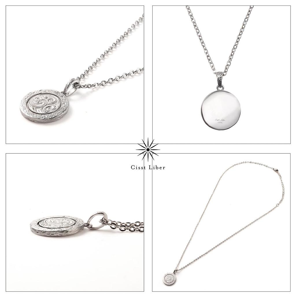 Hawaiian Jewelry Necklace Coin Medal Coin Necklace Two Tone Bicolor 20mm Pendant Brand Surgical Stainless Steel Hypoallergenic Silver Gold Gold 45cm