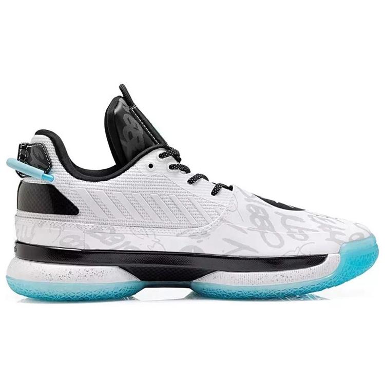 Li Ning WOW 7 Текстиль, Кожа Амортизация Скользкая Устойчивость к истиранию Низкие Баскетбольные кроссовки Мужские Черный Белый ABAN079-5