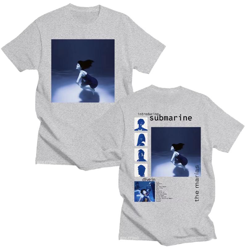 The Marias Submarine Popular Album Tshirts for WomenUnisex Trends Aesthetic Tee Summer Cotton Top Loose Breathable Clothes Tshirt