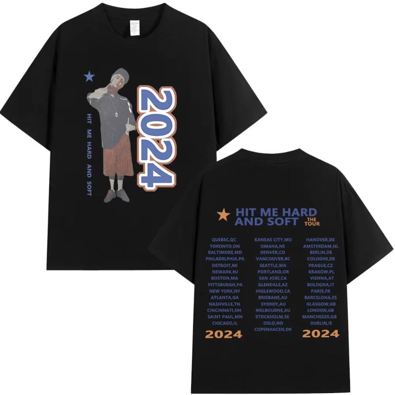 Hit Me Hard and Soft Tour 20242025 T Shirt Unisex Women Fashion Hip Hop T Shirts Cotton Loose Cozy Short Sleeve Tshirts Fans Gift