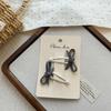 2pcs/set Pearl BB Snap Clips with Bow Design Side Part Bangs Hairpins Bow Hair Clips  for Girls