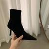 Fashion 2025 New Autumn High Heel Stretch Slim Women Ankle Boots Autumn Ladies Elegant Pointed Toe Short Botas Zapatos De Mujer