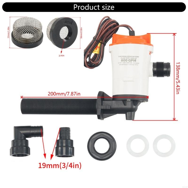 2025 New Operation 50dB 12V Marine With Stainless Filter Rapid Installation For Saltwater Freshwater Fishing