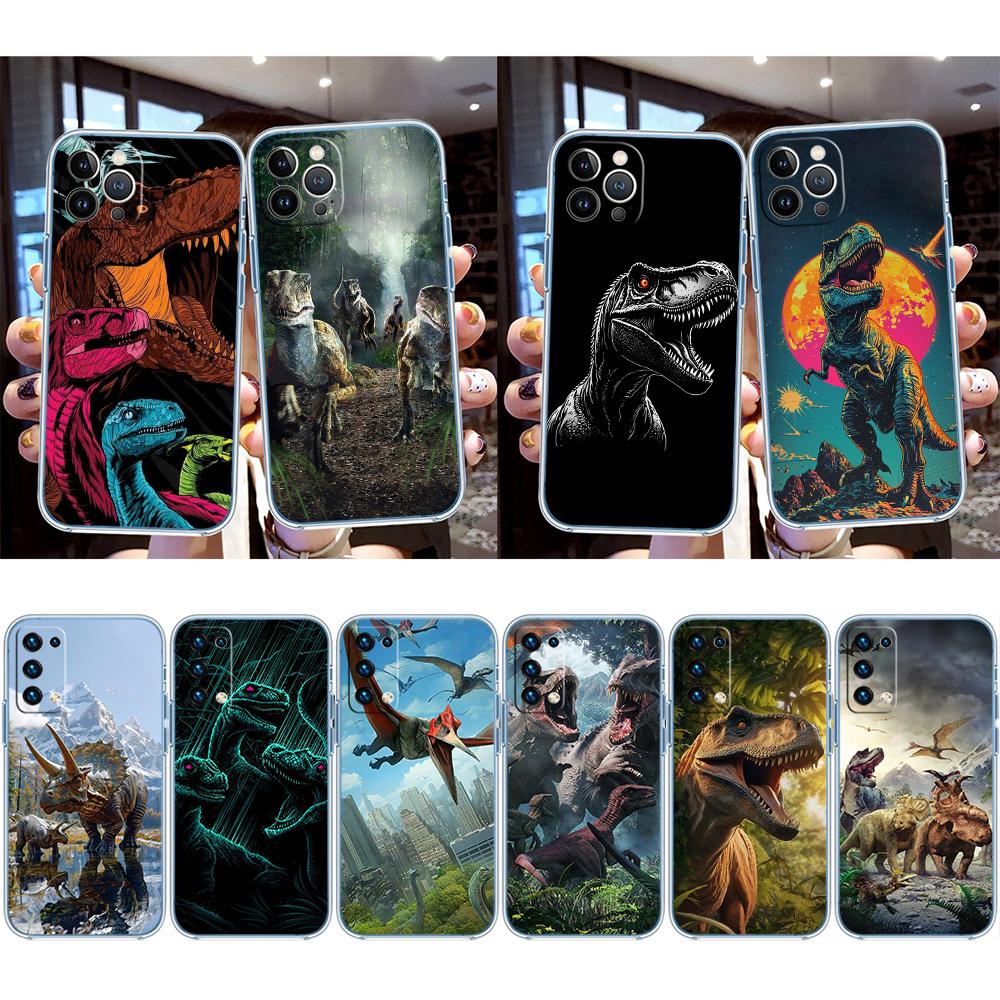 NH18 Dinosaur Transparent Phone Case for Motorola Moto G7 G8 G9 G84 G85 G73 G24 G15 Z2 Play Power Plus