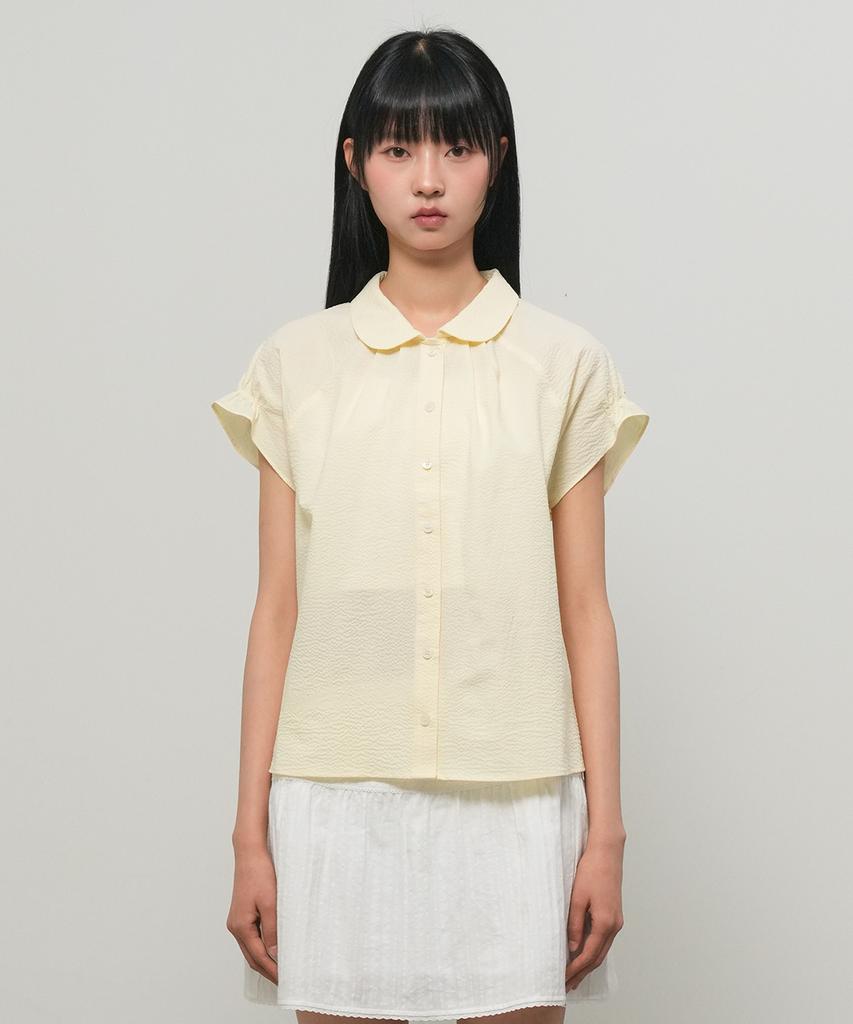 GENERALIDEA Seersucker Round Collar Blouse [Lemon] / Gf2Lbl528