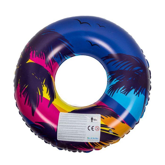 Bouée Gonflable - PALMBUOY - Rétro Design Palmier et Sunset - 90 cm - PVC Durable - Mixte