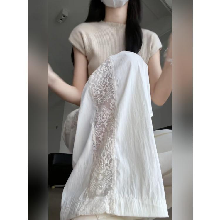 Винтажные кружевные брюки в стиле пэчворк, женские летние свободные повседневные брюки с широкими штанинами для улицы