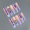 Custom Handmade Nail Art Stickers with Rhinestones ABS Material 24 Pcs/set Finger Application Artificial Nails Set