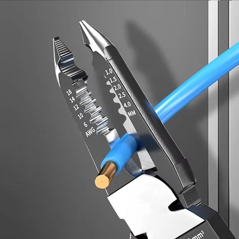 Многофункциональные ножницы для зачистки проводов 9-в-1, плоскогубцы для зачистки электрических проводов, режущие кабель, с плоскогубцами для измерения электричества