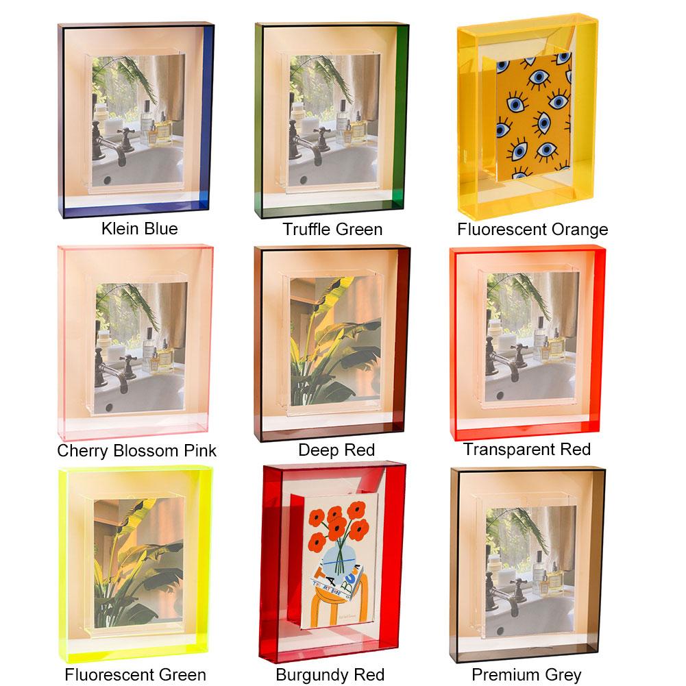 5-дюймовые прозрачные фоторамки Декоративная цветная фоторамка для домашнего офиса A