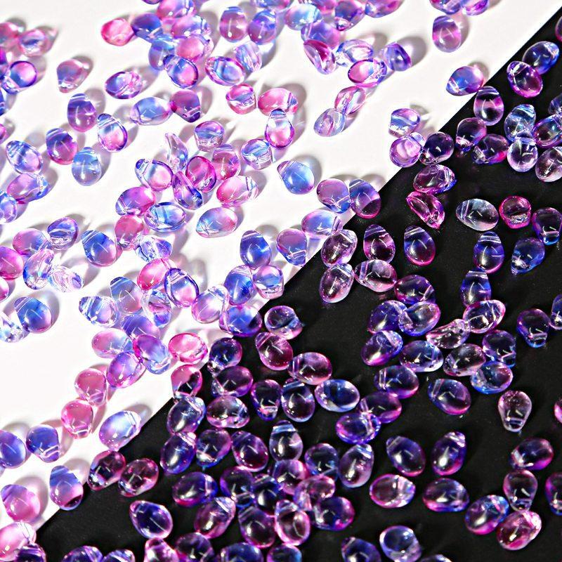50 шт./упак. 8x6 мм чешские стеклянные бусины с каплями воды, стеклянные бусины, аксессуары для изготовления ювелирных изделий, фурнитура для ювелирных изделий, сделай сам, лепестки тюльпана, ожерелье, серьги