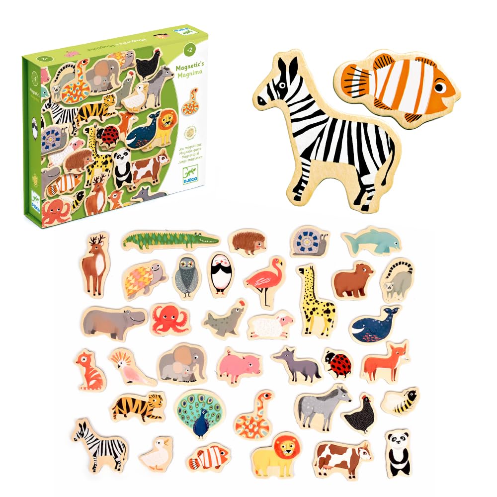 Магнитная игрушка DJECO Magnimo Animal Магнитная деревянная развивающая игрушка-головоломка для детей 2 лет (DJ03124)