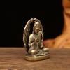 Solid Guanyin Buddha Statue Brass Craft Buddha Pendant Creative Pocket Buddha Ornaments  Table