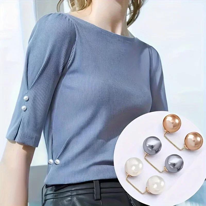 3/6Pcs Double Pearl Brooch Pins Anti-fade Exquisite Elegant Brooches for Women Sweater Cardigan Clip Coat Summer Dress Jewelry