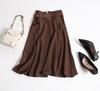 Женская шерстяная юбка А-силуэта во французском стиле - средняя длина, высокая талия, осень/зима
