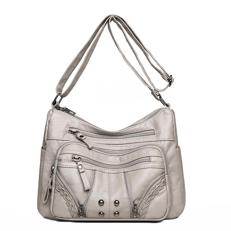 Женская сумка из мягкой кожи, многослойная, через плечо, сумка через плечо, сумка для матери