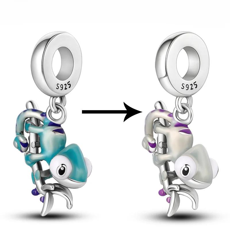 Copper Charm Chameleon Glowworm Light Bulb Firefly Star Moon Pendant Fit Original Bracelet Diy For Jewelry Making