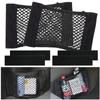 Car Back Rear Trunk Storage Net with Magic Strip Sticker Seat Elastic String Net Mesh Storage Bag Auto Organizer Seat Back Bags