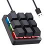 Koolertron Keyboard with Programmable Shortcut Gaming Keyboard with Mechanical RGB Video Compatible with Windows Mac Left-Handed Keys, One-Handed