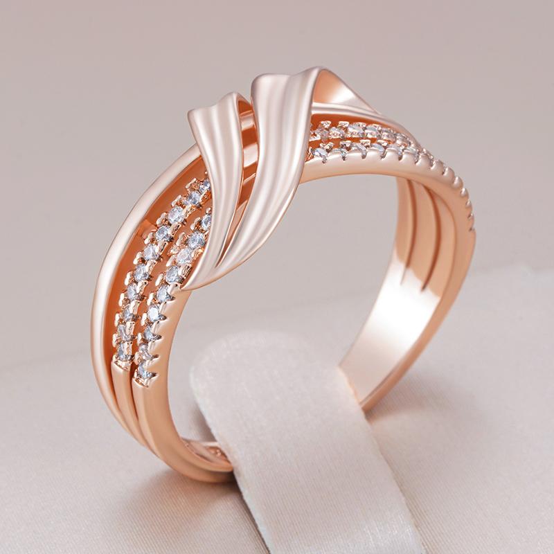 Золотые двухслойные геометрические белые циркониевые женские кольца для девочек, модные аксессуары для вечеринок и свадеб, соответствующие ювелирные изделия