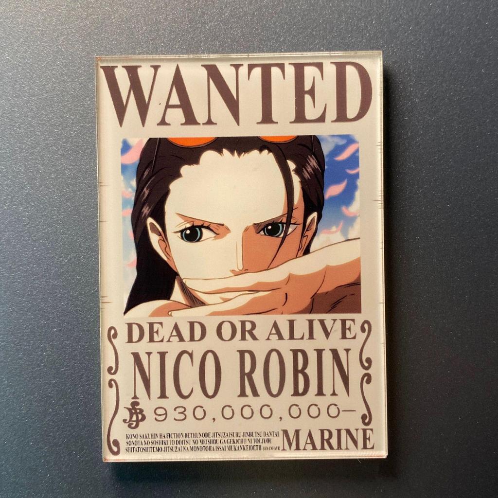 Creative One Piece Wanted Poster Magnet - Anime Cartoon Fridge Decor & Message Sticker