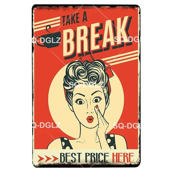 Coffe Metal Sign Plaque Metal Vintage Pub Bar Decor Tin Sign Coffee Shop Plate Poster Home Decor Art Painting Wall Sticker