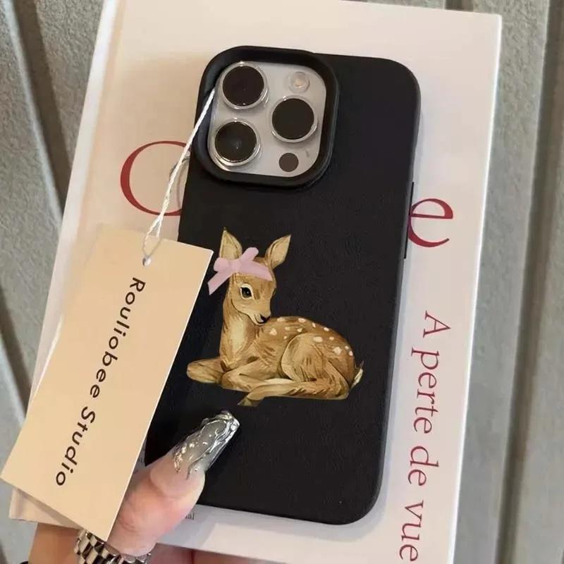 Чехол для телефона с текстурой кожи 'Спящая собака, кошка, олень' для Xiaomi Redmi Note 13 14 12 Pro Plus 11 10 11S 10S A5 A3 14C 12C 10C 9C A1 A2