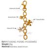 Ins Y2K Flower Natural Stone DIY Pendant Keychain, 18K Gold Plated Multi-element Pendant Chain