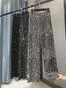 Women's Korean Velvet Sequin Wide-Leg Pants – Thick, Shiny, Extended Straight Fit for Autumn and Winter