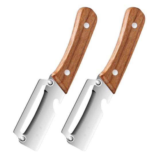Multi-Peeler with Stainless Steel Blade & Wood Handle Bottle Opener Efficient Vegetable Fruit Peeler