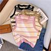 Women's Striped Tanks Vest Tops Women Slim Knitting Basic Simple O-neck Korean Style Sweater