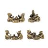 Antique Brass Old Man Playing Chess Calligraphy Painting Miniature Figurines Tea Table Decoration Crafts Accessories Pure Copper