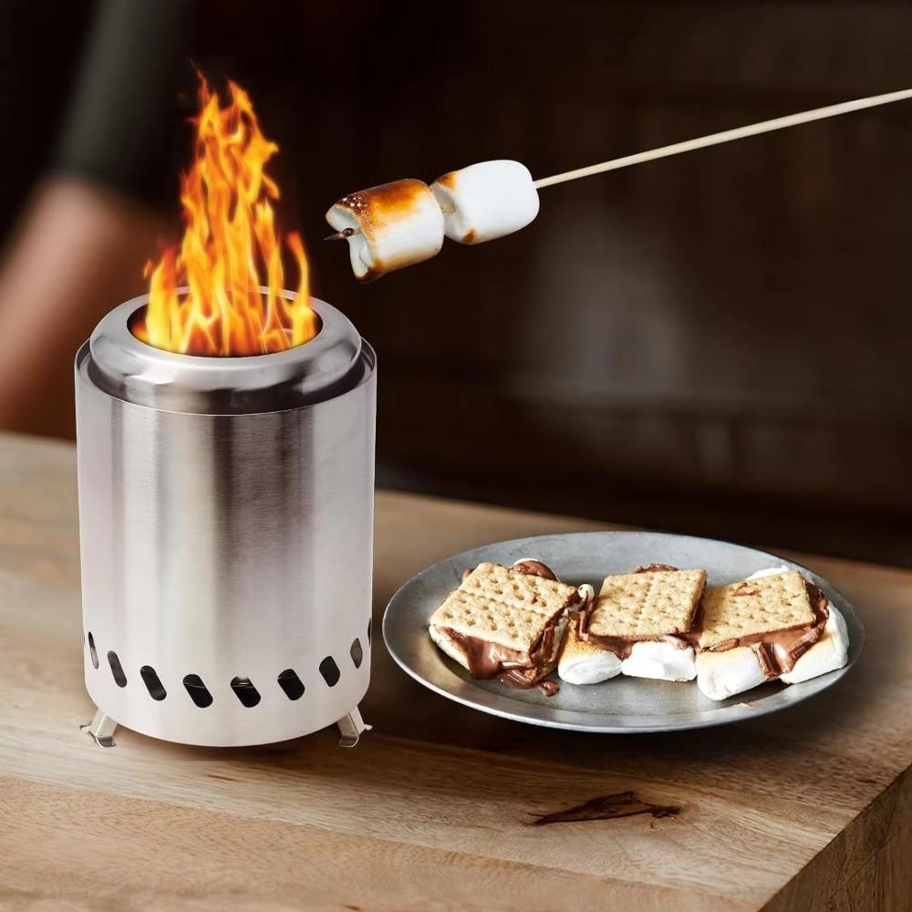 Anti-corrosive Camping Firewood Stove Stainless Steel Teapot Furance Practical Firepit Party