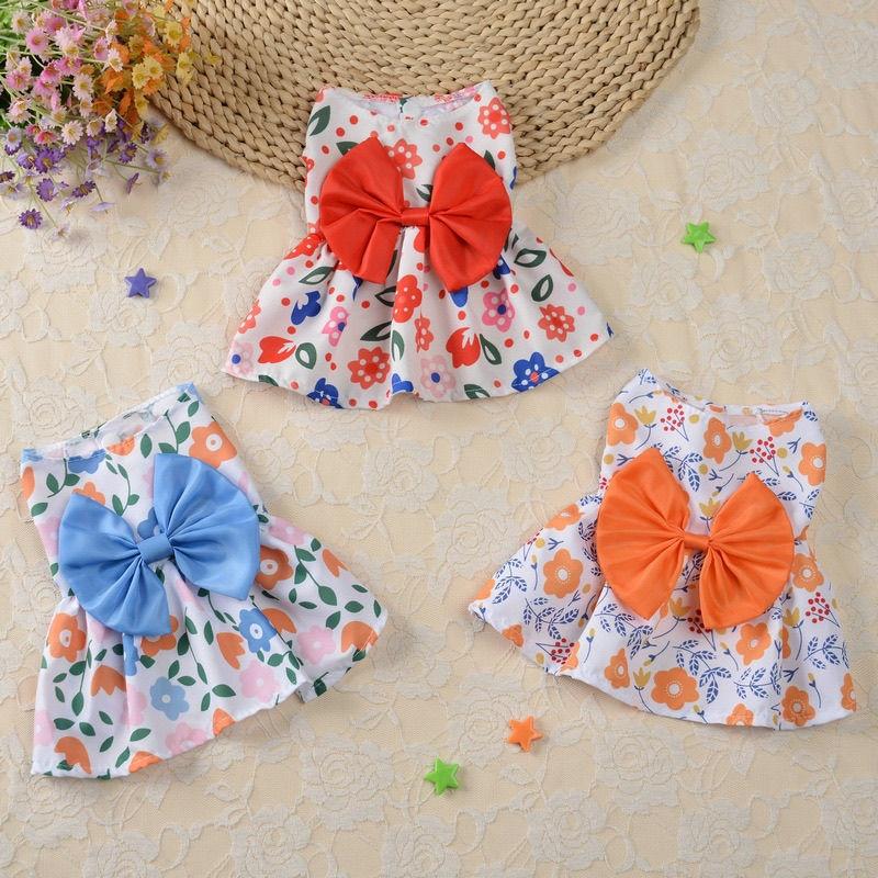 Spring Dog Princess Dress Kitten Pet Skirt Cute Dog‘s Summer Dress Bow Lace for Small Medium Puppy Poodle Chihuahua2