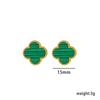 Large Titanium Steel Four-leaf Clover Earrings Fashionable Versatile Earrings Senior Sense of Ladies Earrings
