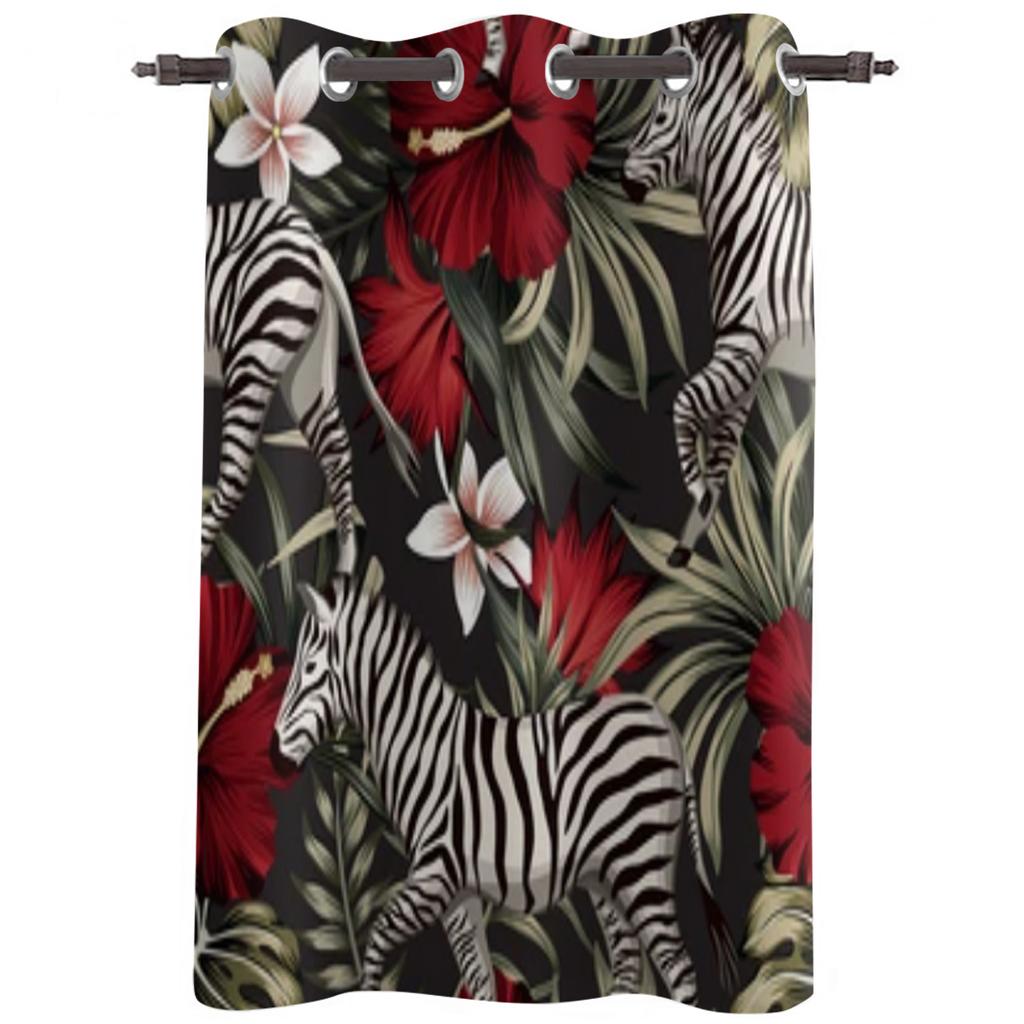 2PC  Home Decoration Curtains, Red Gold Ramadan Festival With Pole Pocket Curtains, Suitable For Living Room, Study Farm