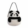 Soft Plush Rabbit Handbag Panda Student Schoolbag Storage Pouch Panda Shoulder Bag  Travel/Outdoor