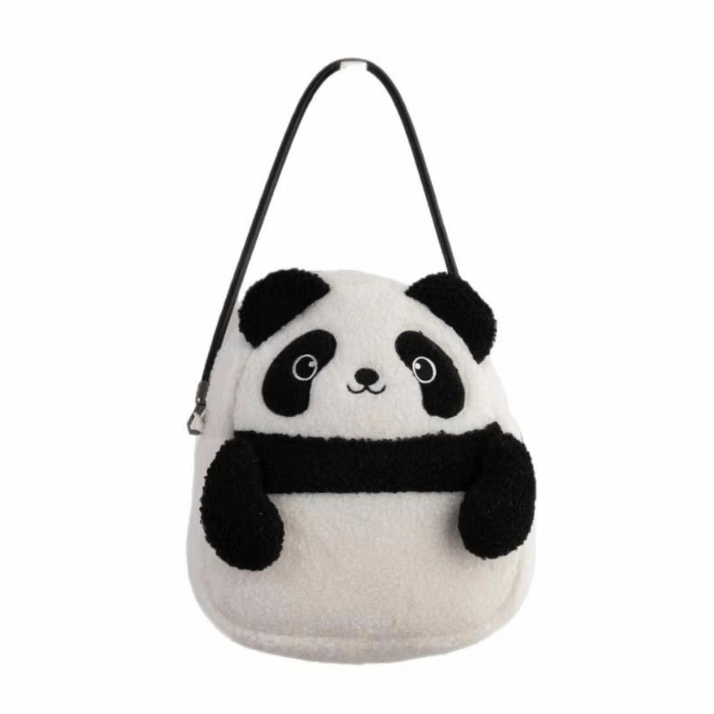 Soft Plush Rabbit Handbag Panda Student Schoolbag Storage Pouch Panda Shoulder Bag Travel/Outdoor