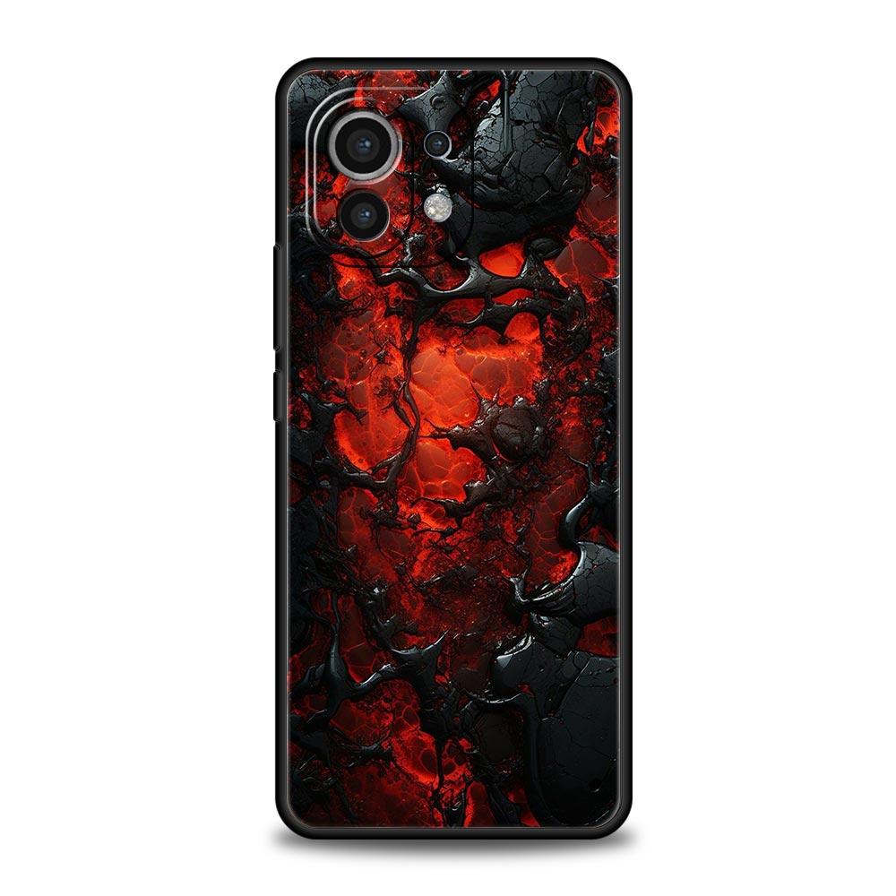 Черный Красный Волна Арт Чехол для Телефона для Xiaomi Mi 17 Pro Max 15 14 13 12 11 Ultra 15T 14T 13T 12T 11T Pro Lite Мягкий ТПУ Корпус