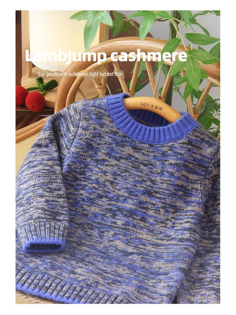 Кашемировый свитер с изображением маленькой овечки: Теплый, плотный, повседневный трикотаж для мальчиков и девочек