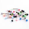 Ball Tongue Rings Stainless Steel Acrylic Fashionable Piercing Barbell Body Piercing Jewelry