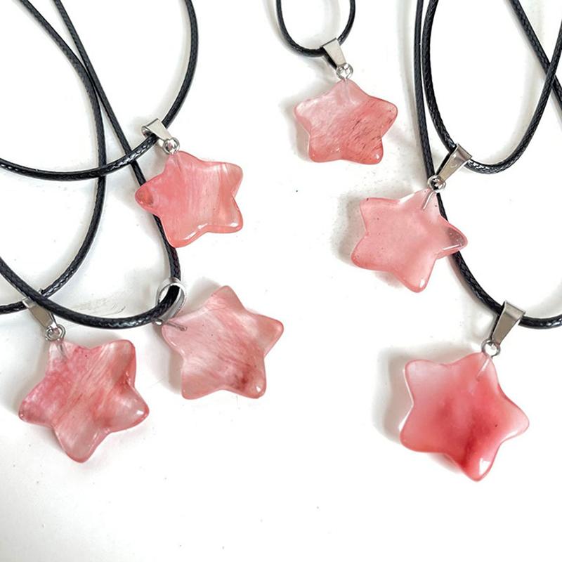 Модное ожерелье с подвеской в виде звезды из цветного камня, креативная универсальная ключичная цепочка-пентаграмма для женщин, праздничное ювелирное украшение, подарок