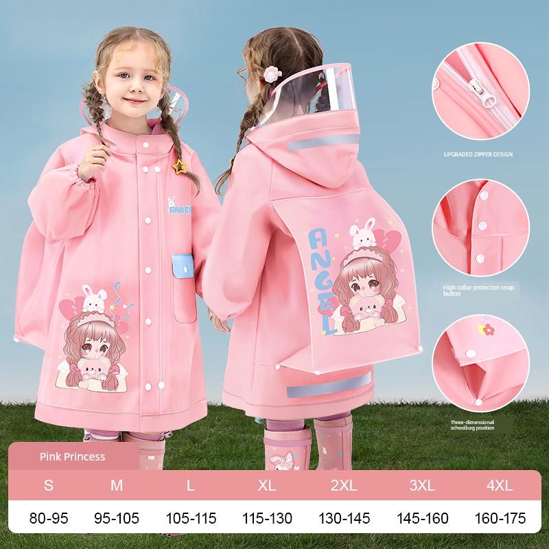 Girls' First Grade School Special Baby Kids Raincoat