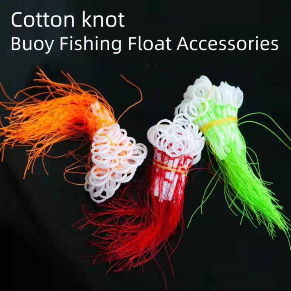 50pcs Fishing Tools Cotton Thread Knot Cotton Thread Bobber Looper Stop Knots Fishing Gear